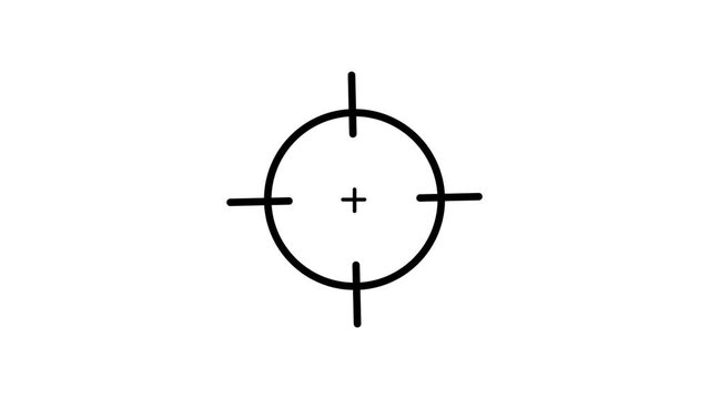 Gun target set icon, Sight sniper target, cross hair symbol motion background. k1_1187