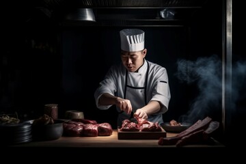 Chinese man cook. Generate Ai