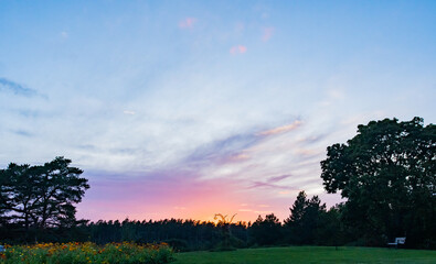 Fototapeta na wymiar Autumnal sunset in the countryside