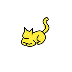 picture of a cat colored by a child
