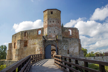 Fototapeta na wymiar The ruins of Castle of Bishops in Siewierz, Poland.
