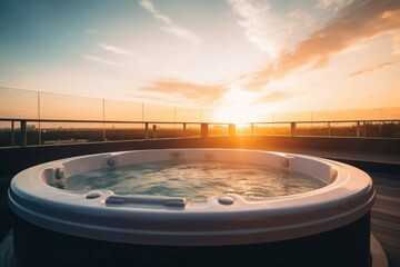 Roof relaxing jacuzzi luxury. Generate Ai