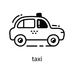 Taxi doodle Icon Design illustration. Travel Symbol on White background EPS 10 File