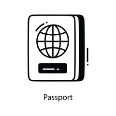 Passport doodle Icon Design illustration. Travel Symbol on White background EPS 10 File