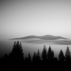 Beautiful long exposure black and white