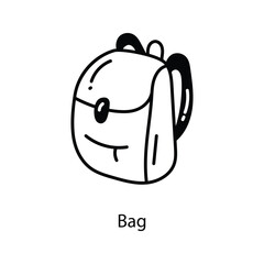 Obraz premium Bag doodle Icon Design illustration. Travel Symbol on White background EPS 10 File