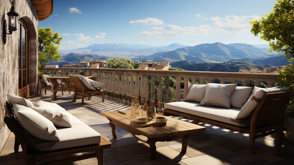 Fototapeta premium modern luxury house in mountains,
