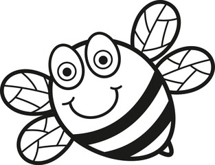 Illustration black and white bee