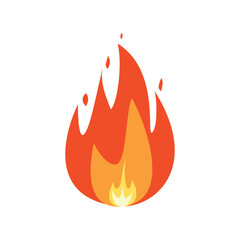 fire vector, flat fire vector on white.