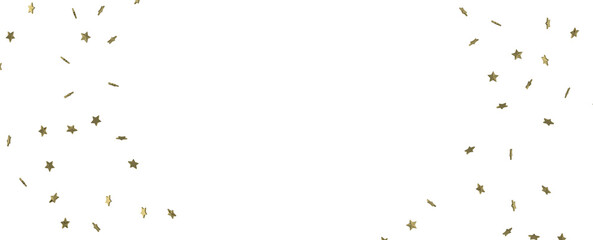 Fototapeta premium XMAS Stars - Banner with golden decoration. Festive border with falling glitter dust and stars.