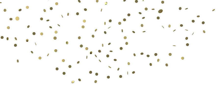 Glorious Cascade: Exquisite 3D Illustration of Glowing Gold Confetti
