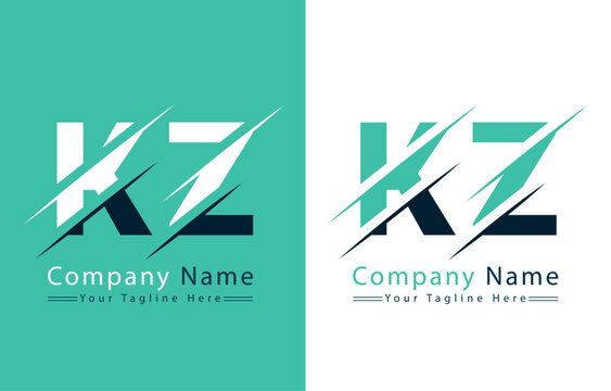 KZ Letter Logo Design Concept. Vector Logo Illustration