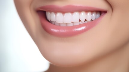 Beautiful woman smile, healthy white teeth. dentistry concept. generative ai