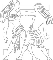 Vector sketch illustration design of gemini zodiac constellation symbol icon design