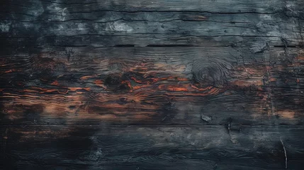 Poster burnt oak wood texture background, burned hardwood surface © Маргарита Вайс