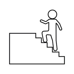 Walk upstairs editable stroke symbol on white background. Vector Illustration EPS 10.