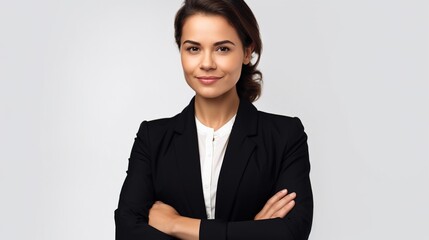 Portrait of a businesswoman with arms crossed. generative ai