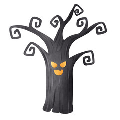 Halloween scary tree