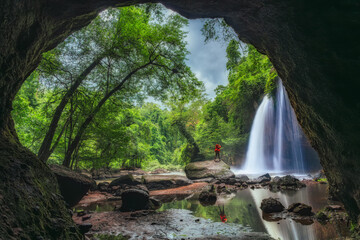 Nam Tok Haew Suwat or Haew Suwat Waterfall It is considered one of the most beautiful waterfalls in Thailand. Located in Khao Yai National Park. which is a natural World Heritage Site.