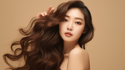 Naklejka premium beauty woman looking at the camera. generative ai