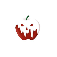 halloween red apple isolated on white