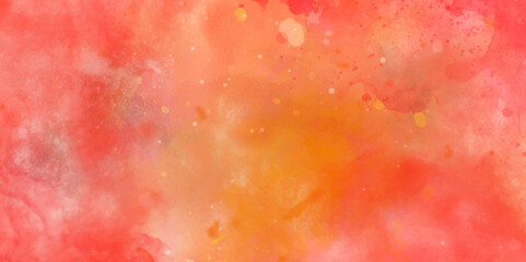 Fototapeta premium Watercolor Background. Orange and Pink Watercolor Splash Background. Colorful Background.