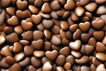 Celebrate World Chocolate Day with this tiling vector depicting small chocolate hearts.