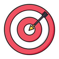 Business target success icon symbol vector image. Illustration of the arrow focus goal strategy design image