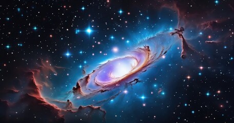 Obraz na płótnie Canvas Cosmic Spiral Galaxy Illustration. Great for space-themed merchandise and products, igniting curiosity and fascination about the cosmos..
