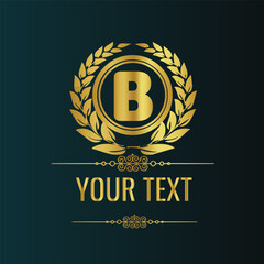 luxury letter logo with golden gradient