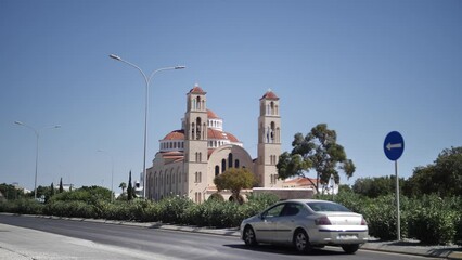 Paphos, Cyprus - 17  September 2023: Curch of Agion Annargyron