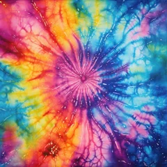 Fotobehang Tie dye colorful vibrant background © Evarelle