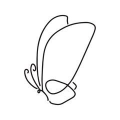 Butterfly line art. Simple minimal butterfly line tattoo icon logotype