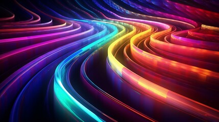 Abstract colorful lines on a vibrant background