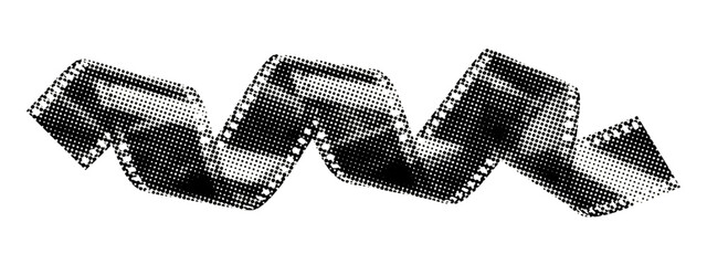 twisted film strip for photo camera isolated grunge retro halftone collage element for mixed media design
