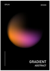 Unique modern A4 abstract. Gradient element. Perfect for flyer, magazine, cover. Orange and purple gradients.