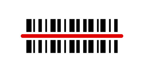 Vector barcode scanning illustration. Barcode scan symbol.	
