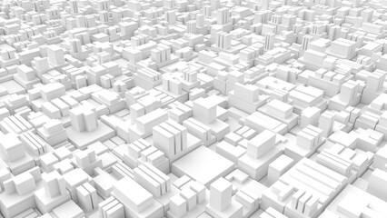 3d White futuristic architecture city-like boxes concept background