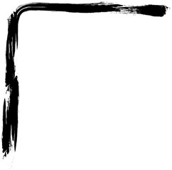 corner with a brush stroke, Brush Stroke Element.