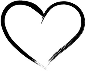 heart sign drawn with ink strokes