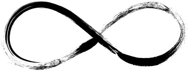 infinity sign drawn with ink strokes - Powered by Adobe