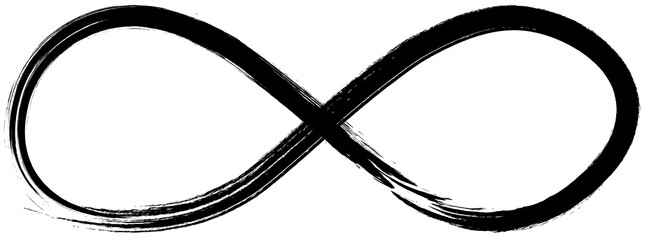 infinity sign drawn with ink strokes - obrazy, fototapety, plakaty