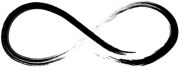 infinity sign drawn with ink strokes