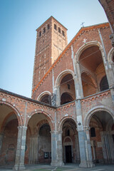 Basilica of Sant'Ambrogio, ancient church in Milan, Italy, Europe - 648612412