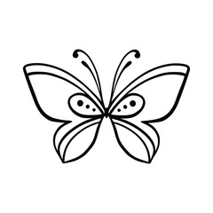 Butterfly line art. Simple minimal butterfly line tattoo icon logotype