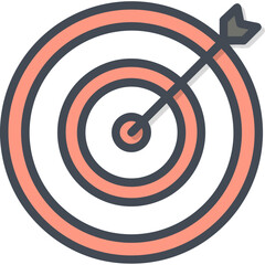 Business target success icon symbol vector image. Illustration of the arrow focus goal strategy design image