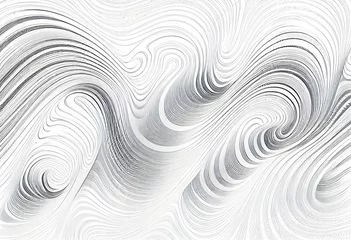 Poster Rhythmic waves, seamless white vector pattern. Generative AI © Wanwisa