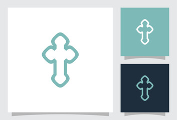 vector cross logo with creative line style