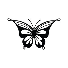 Butterfly line art. Simple minimal butterfly line tattoo icon logotype