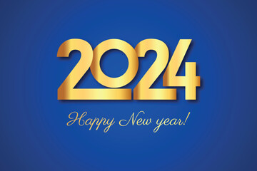 Happy new year 2024 golden design